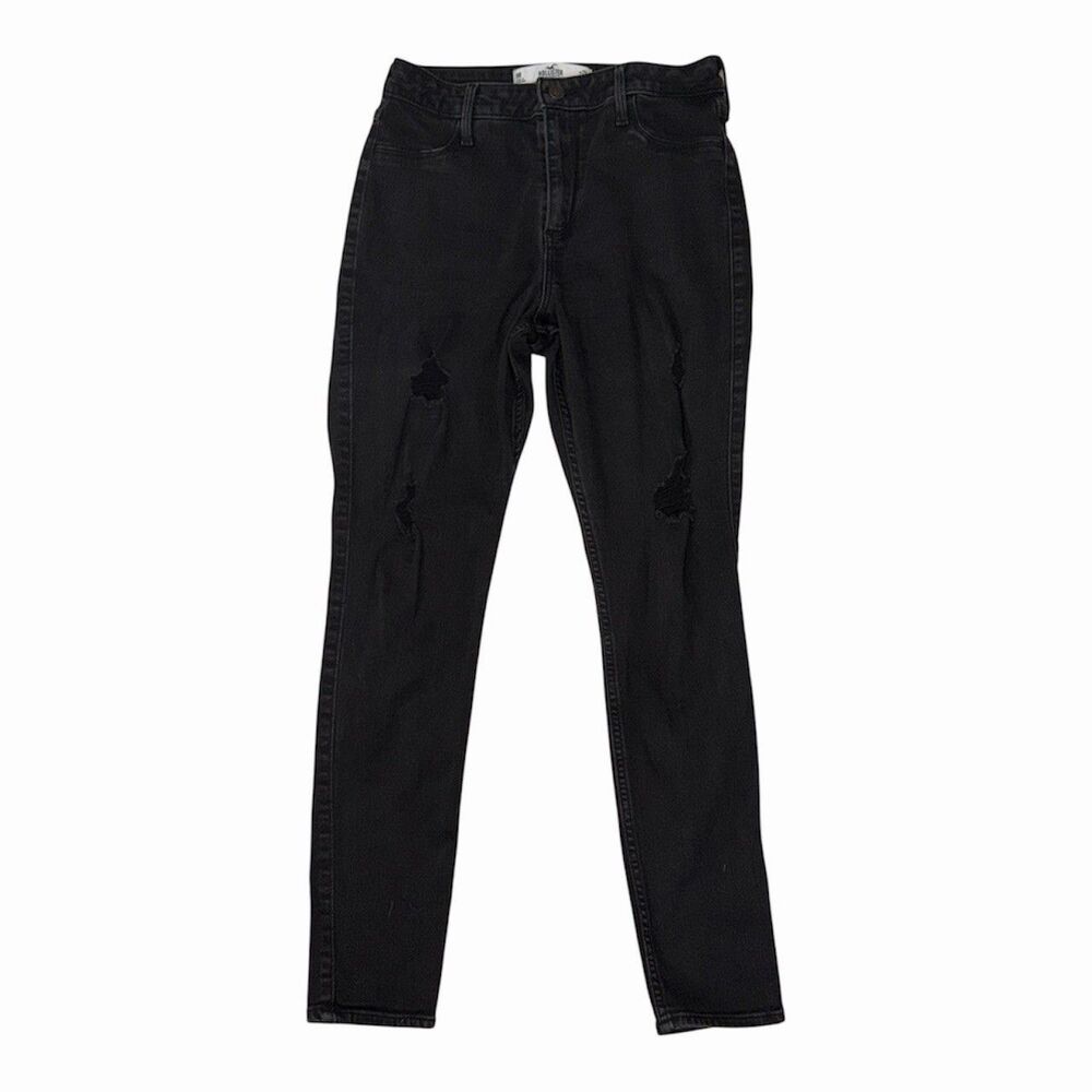 Hollister Jean Legging Womens Junior 9R Black Distressed Curvy High Rise Stretch